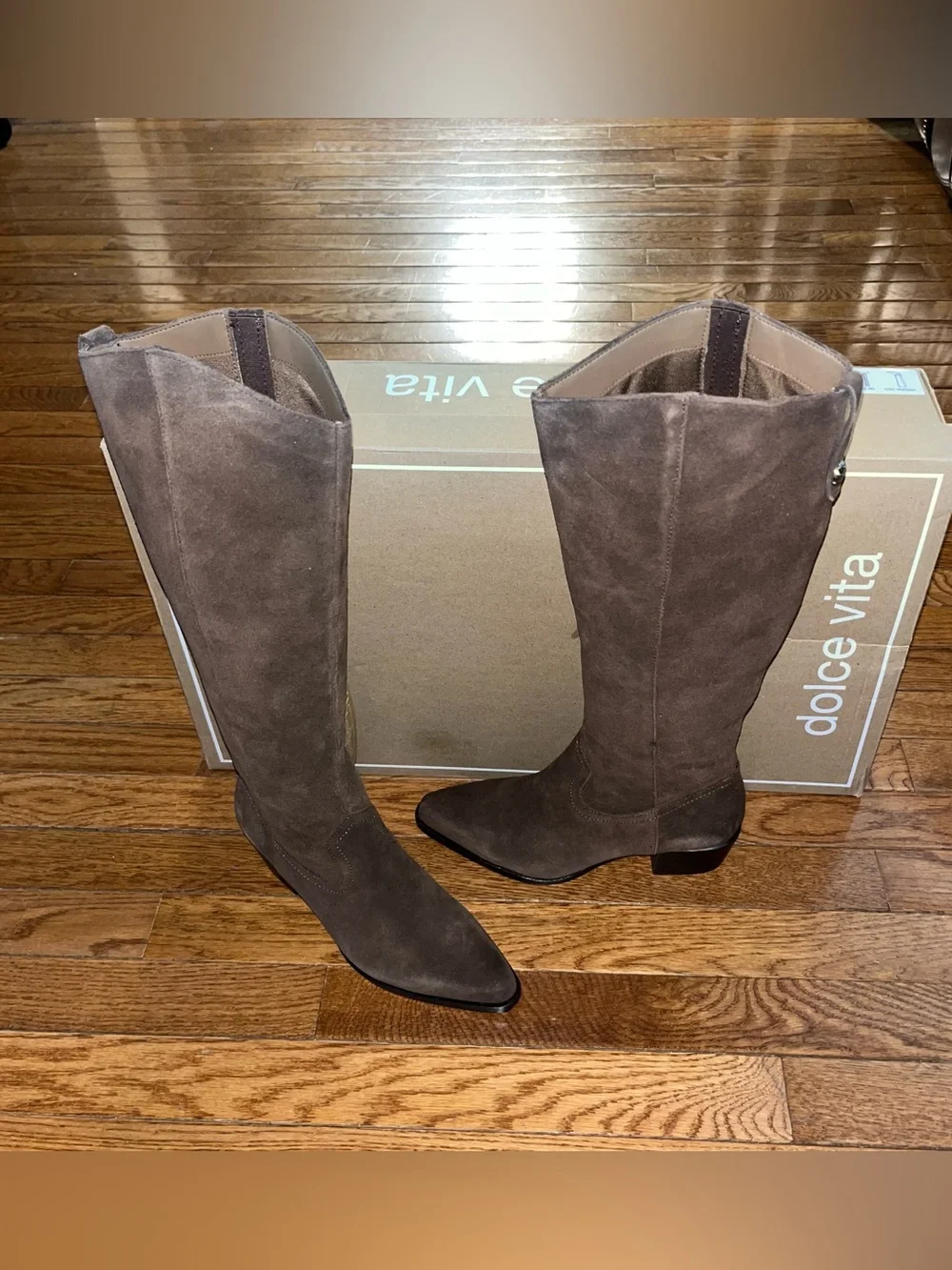 Dolce Vita Virona Water Resistant Tall Boot Dark Brown Suede H2O Women’s Size 6
